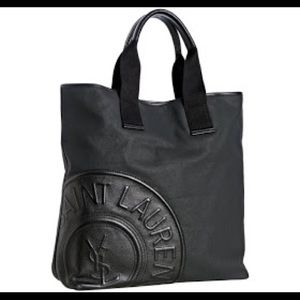 Yves Saint Laurent YSL Coated Canvas Leather Tote
